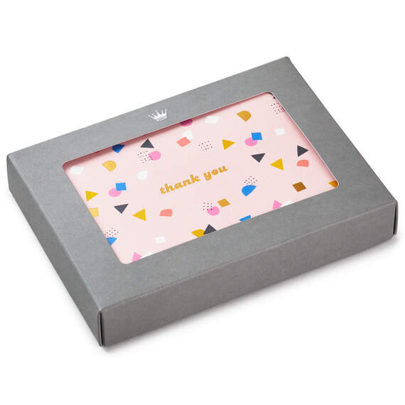 Confetti on Pink Boxed Blank Thank-You Notes, Pack of 10