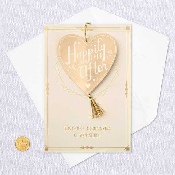 Happily Ever After Wedding Card With Heart Decoration, , large image number 6