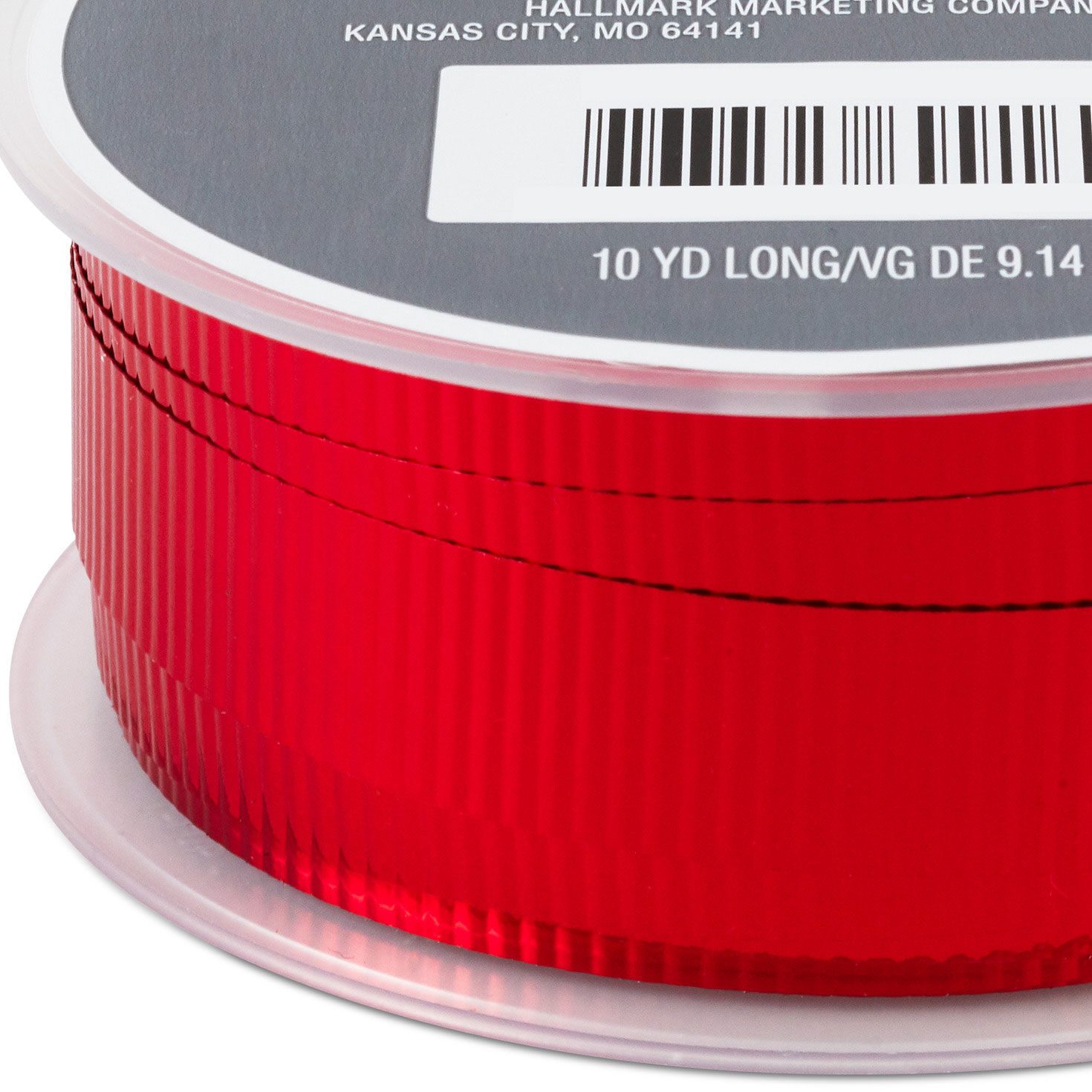Red 0.5" Crimped Ribbon, 30', Red, large image number 3