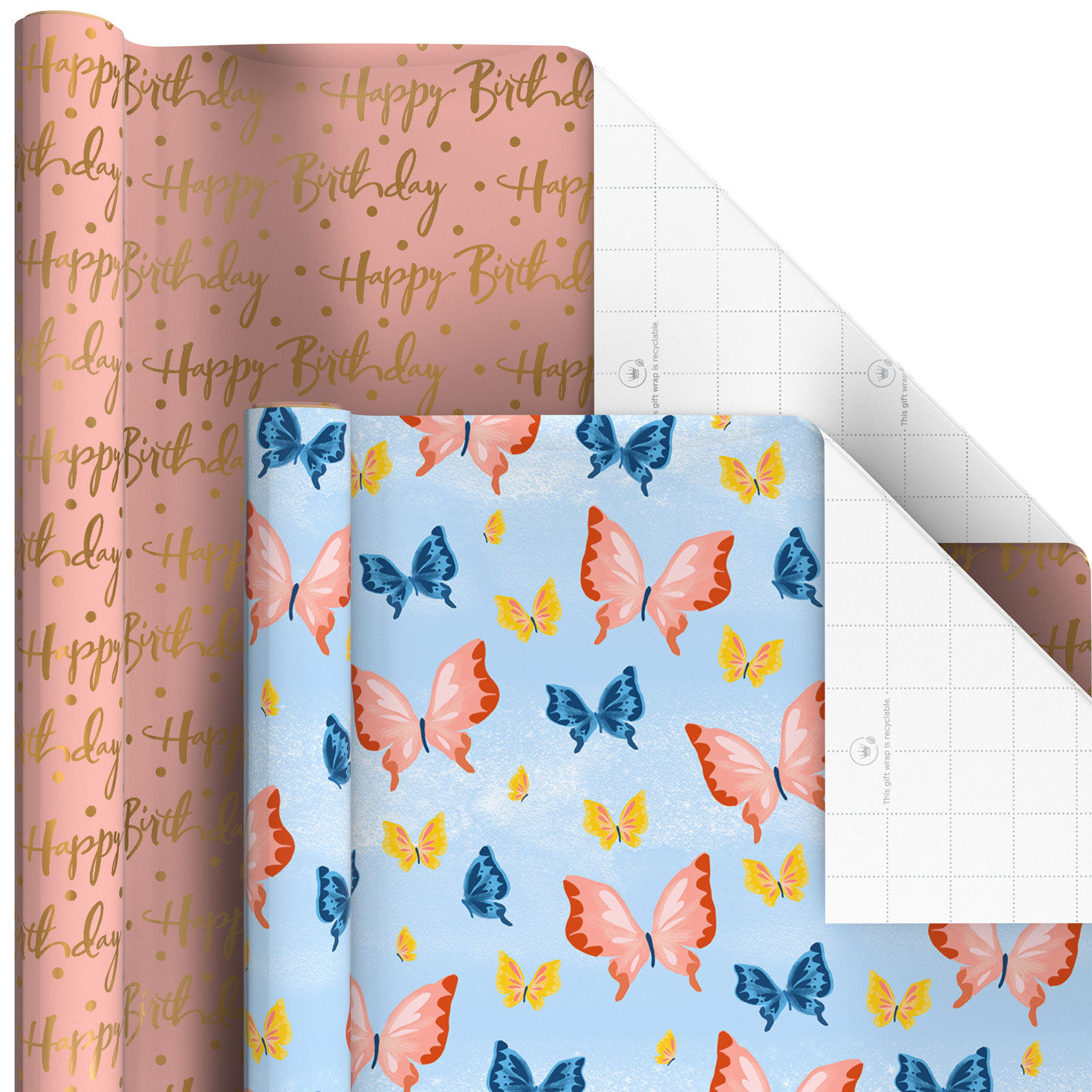 Pastel and Gold Floral 6-Pack Assorted Wrapping Paper Roll Bundle, 180 sq. ft. total, , large image number 6