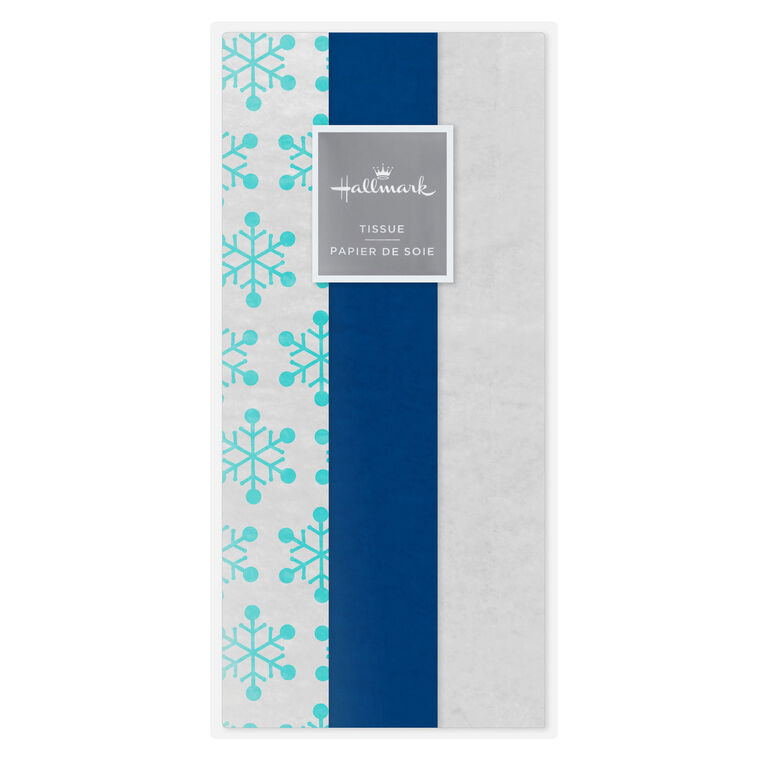 Snowflake Print, Blue and White Tissue Paper Pack packaging image number 6