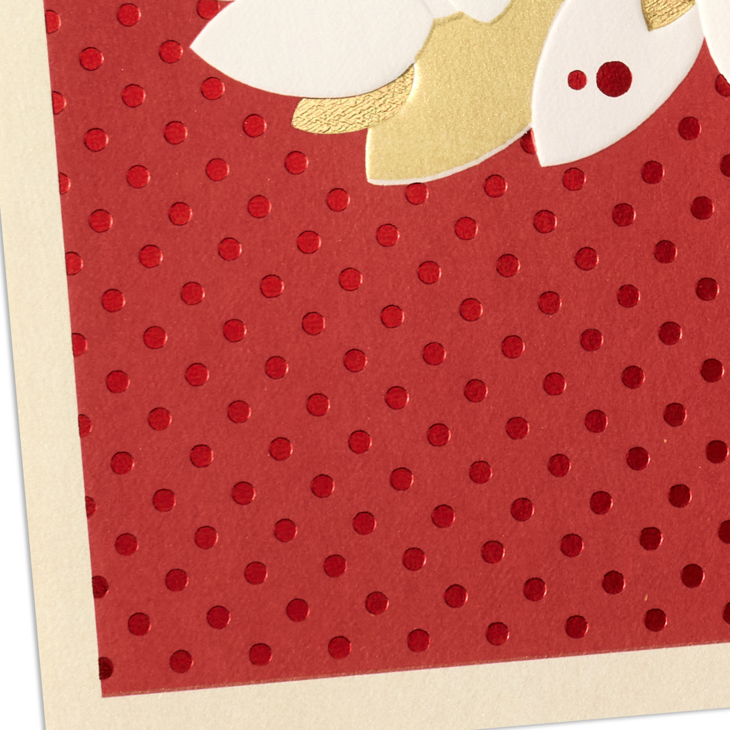 Red and White 3D Holiday Wreath Mom Christmas Card Card Front Detail image number 5