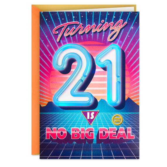 No Big Deal Musical Light-Up 21st Birthday Card, , large image number 1