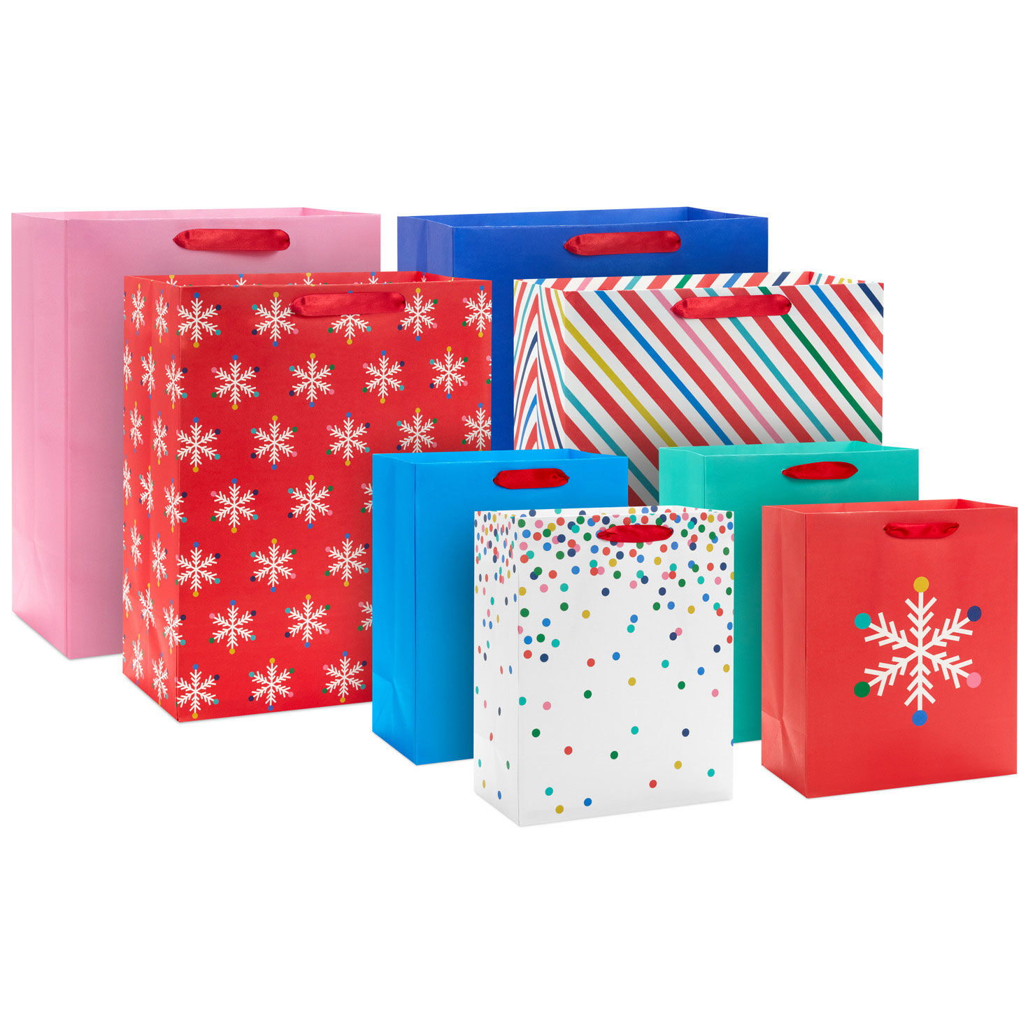 Bright Holiday 8 Pack Assorted Gift Bag Bundle Gift Bags Hallmark