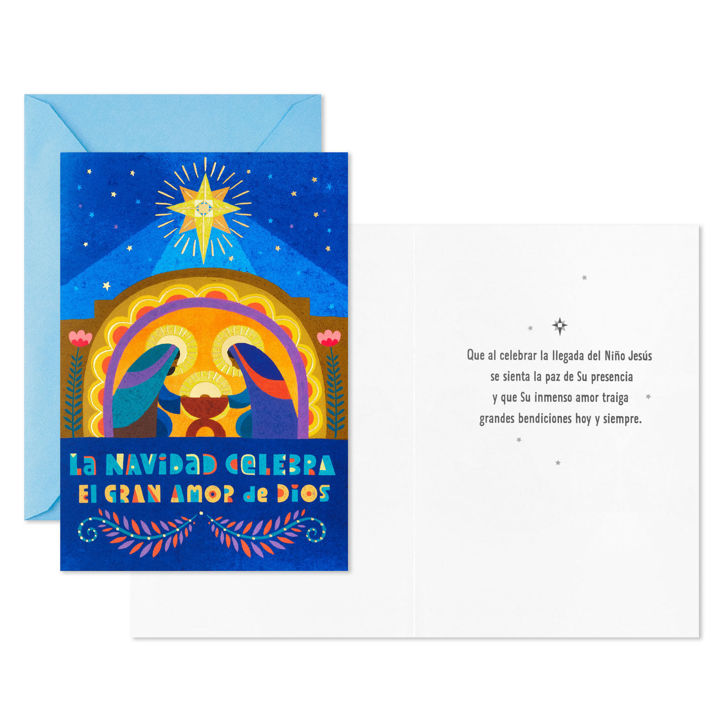 Folk-Art Nativity Spanish-Language Boxed Christmas Cards, Pack of 16, , large image number 3