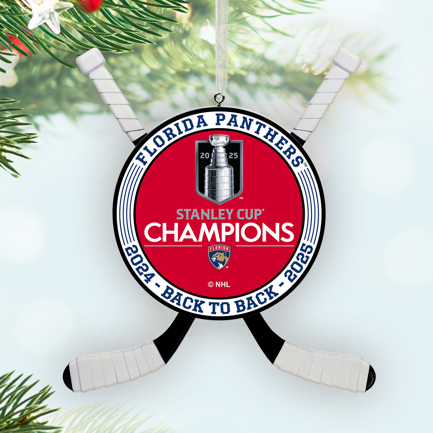 NHL Florida Panthers™ 2025 Stanley Cup® Champions Hockey Ornament for only USD 30.99 | Hallmark