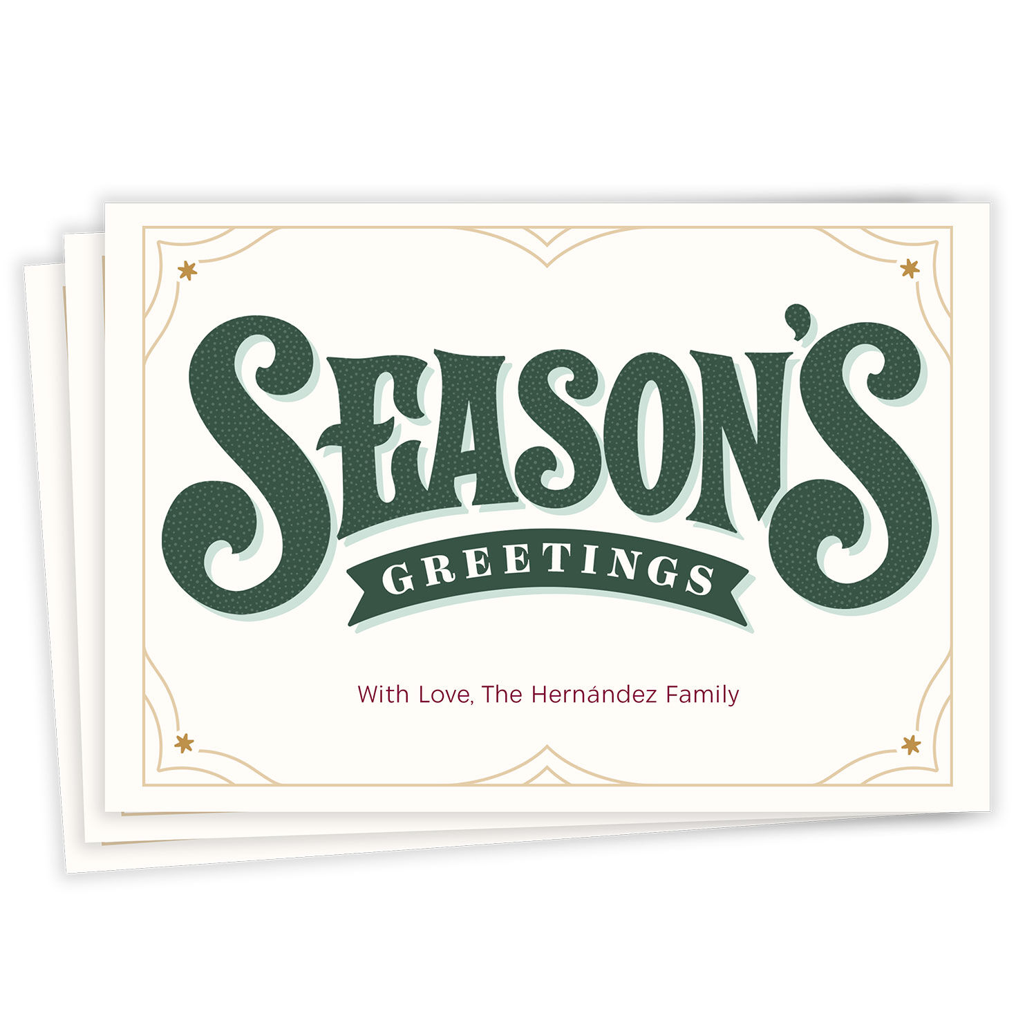 Bold Season's Greetings Flat Holiday Photo Card