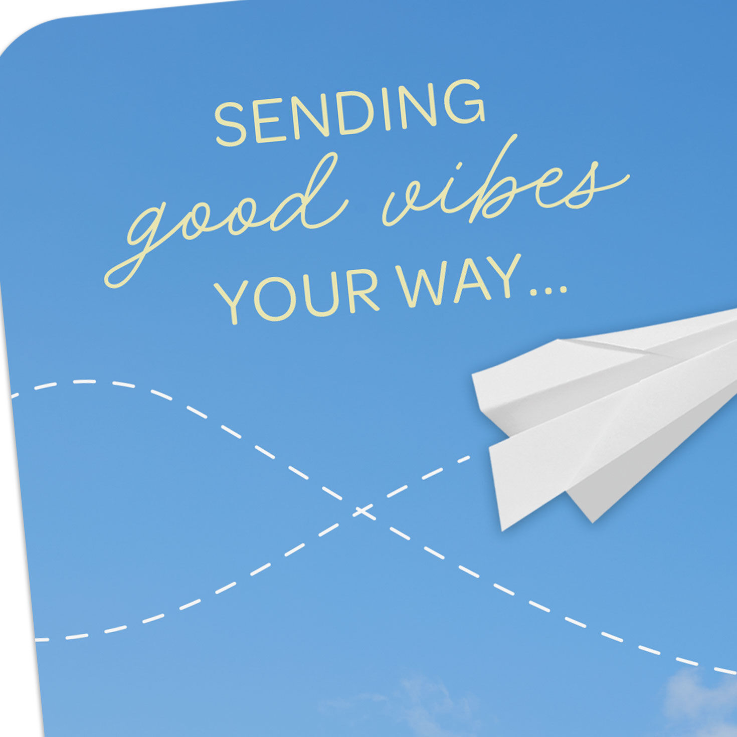 Paper Airplanes in Blue Sky Thinking of You Card Card Front Detail image number 4