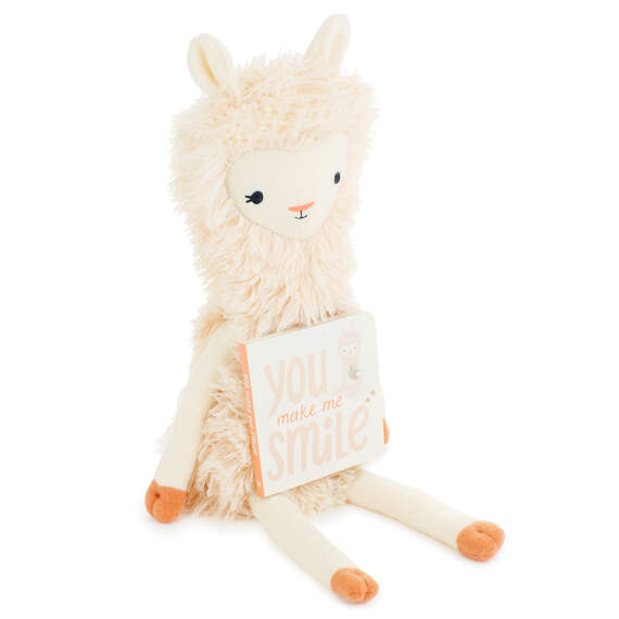 MopTops Llama Stuffed Animal With You Make Me Smile Board Book, , large image number 1