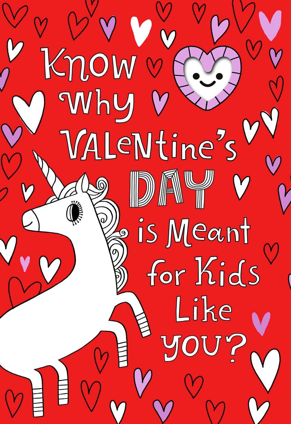 Backpack Clip Valentine's Day Card for Child
