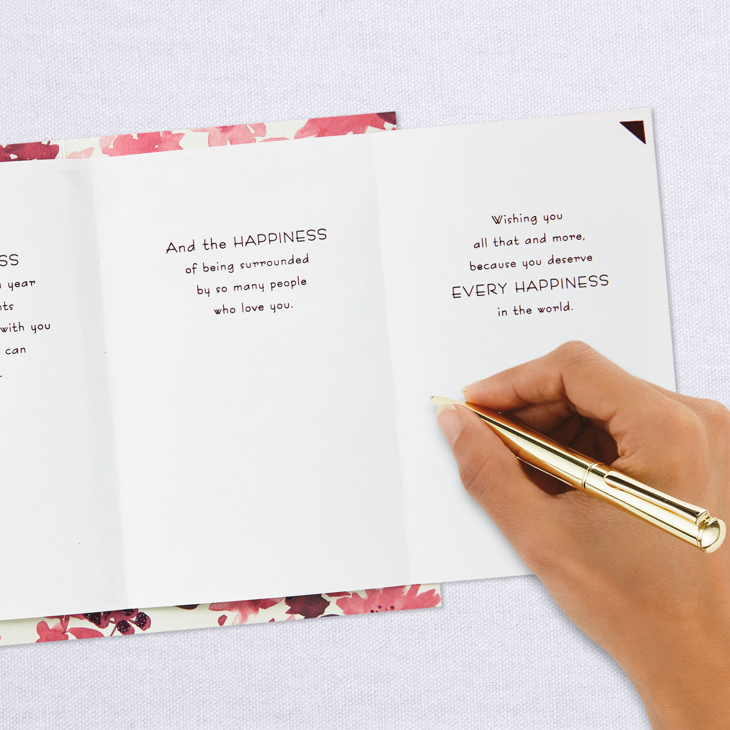 Every Kind of Happiness Pink Flowers Birthday Card, , large image number 8