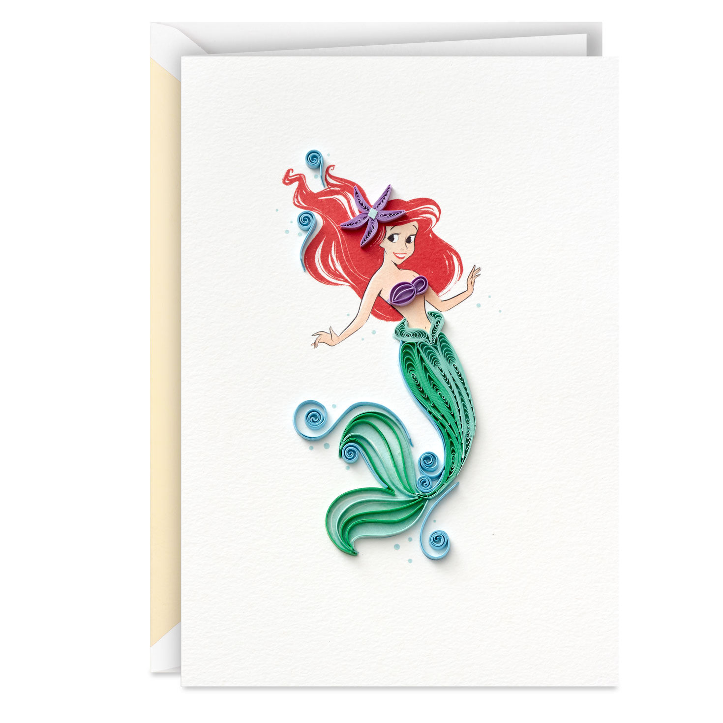 Disney The Little Mermaid Ariel Happy Wish Quilled Paper Handmade Card