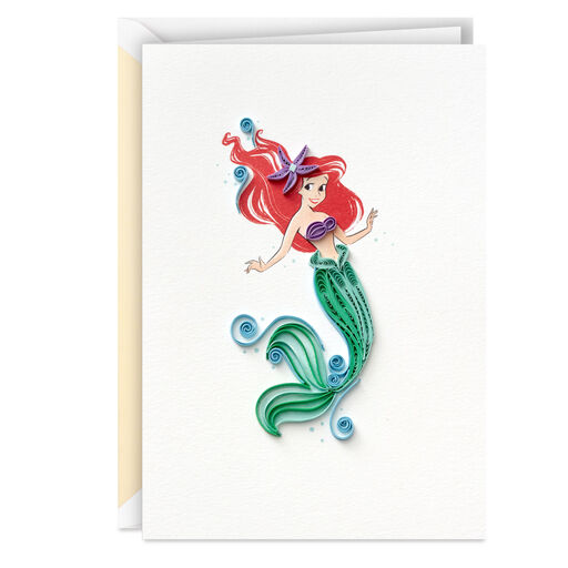 Disney The Little Mermaid Ariel Happy Wish Quilled Paper Handmade Card, 