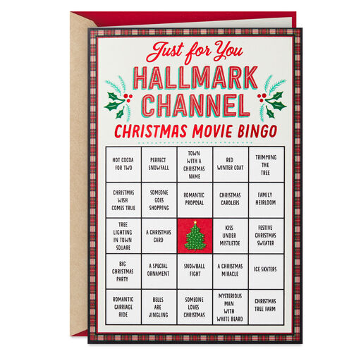 Hallmark Channel Christmas Movie Bingo Christmas Card, 