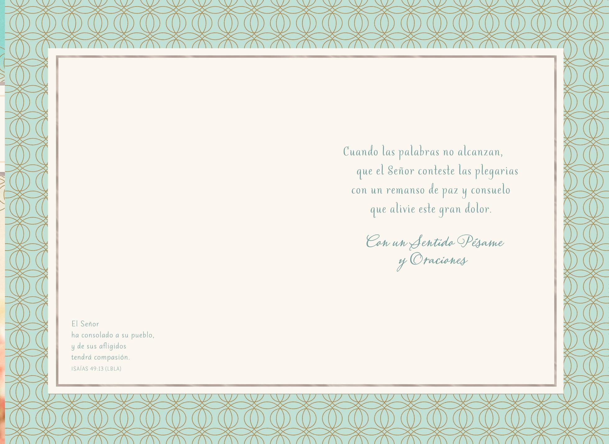 Peace and Comfort Spanish-Language Religious Sympathy Card