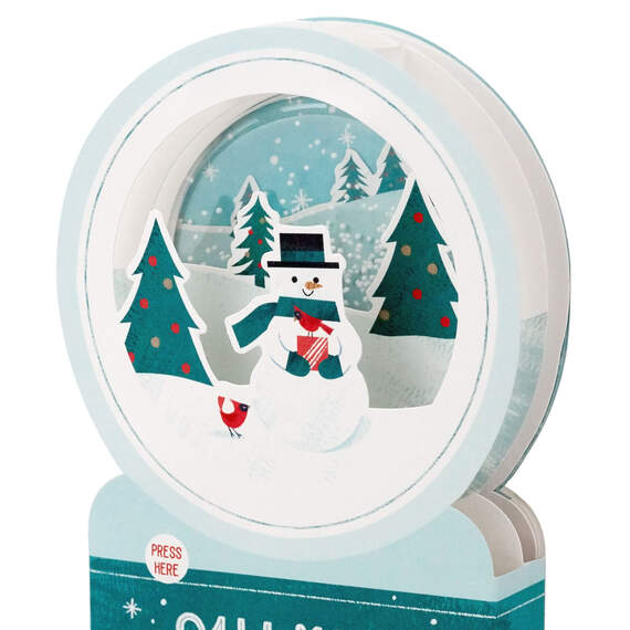 Snowman Snow Globe Musical 3D Pop-Up Christmas Card With Motion, , large image number 5