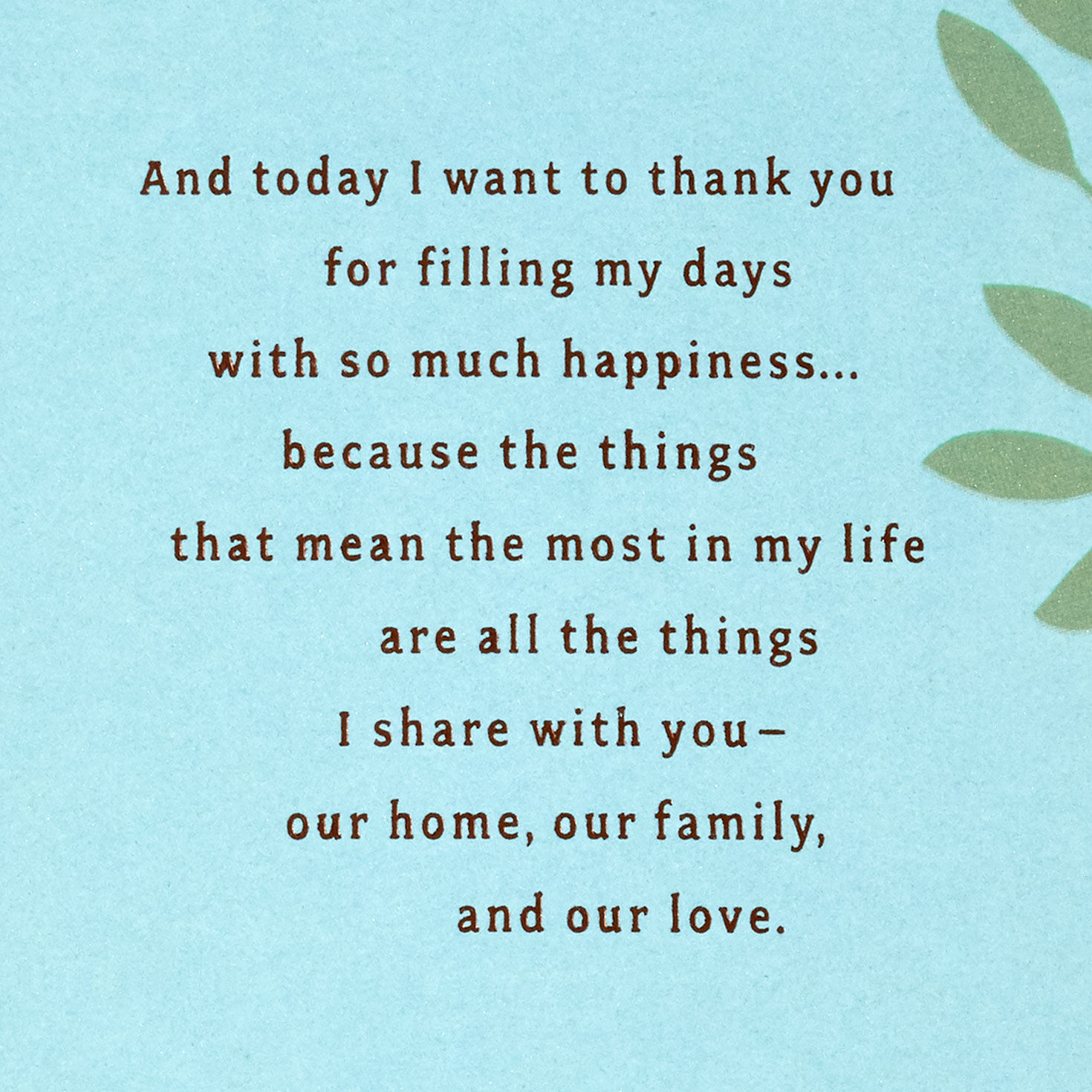 Green Leaves and Painted Home Anniversary Card Sentiment image number 3