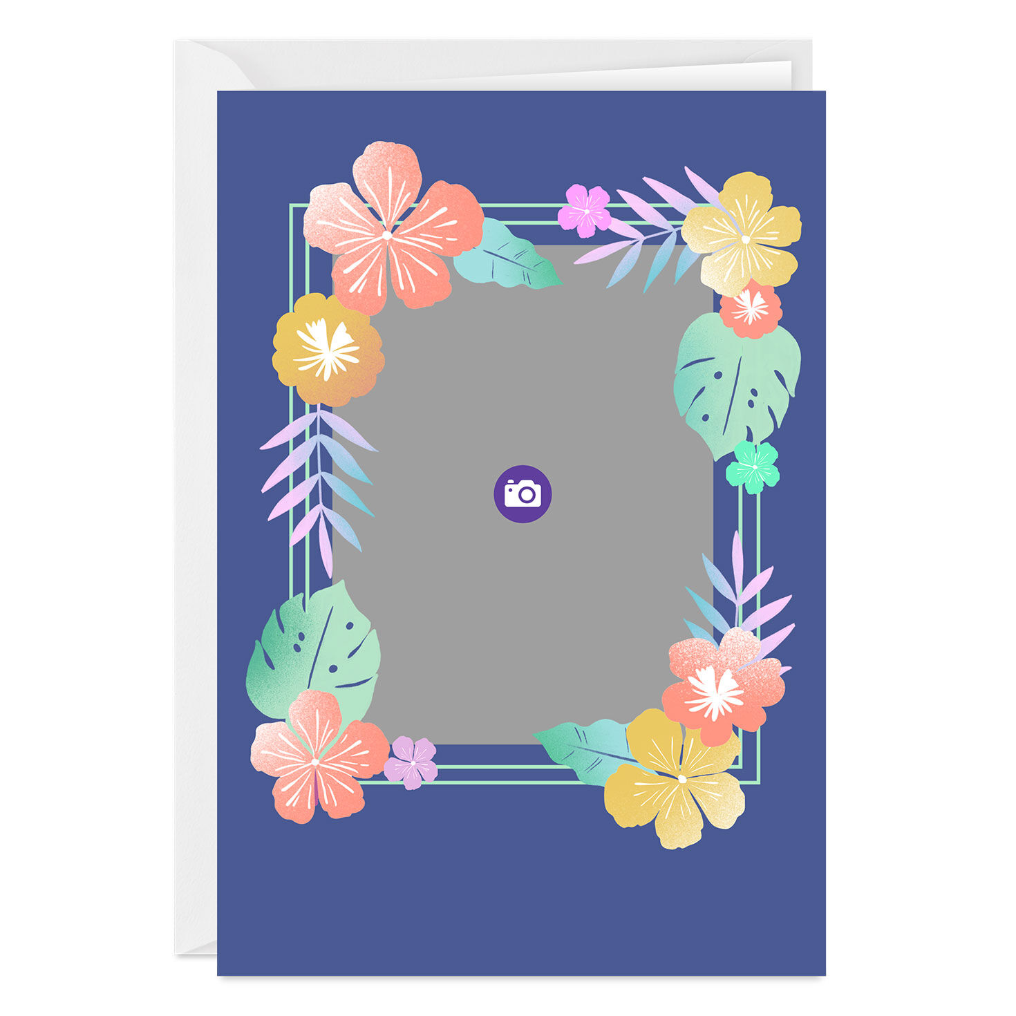 Bold and Bright Floral Frame Custom Card, , large image number 3