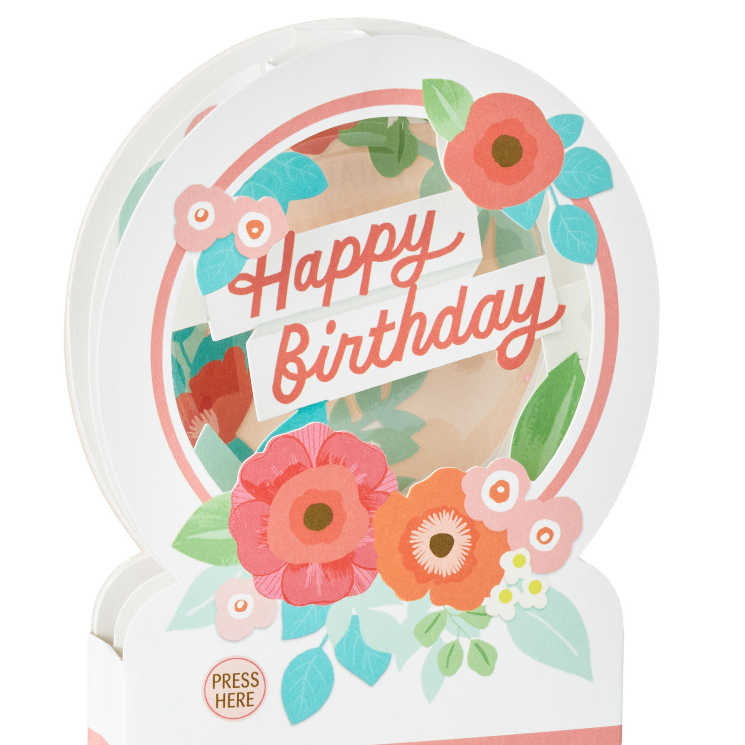 Happy Birthday Floral Snow Globe Musical 3D Pop-Up Birthday Card With Motion, , large image number 4