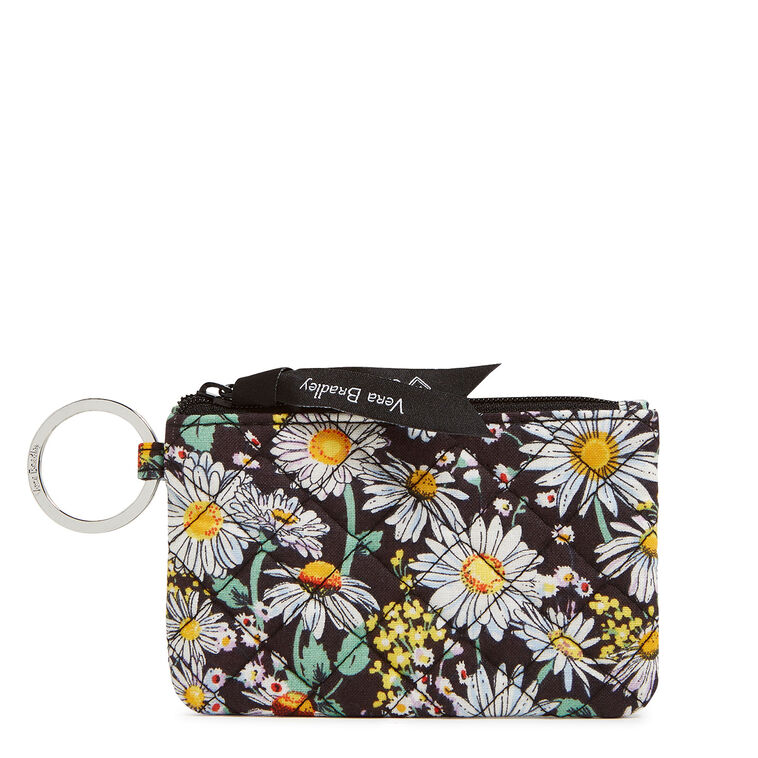 Vera Bradley Zip ID Case in White Daisies
