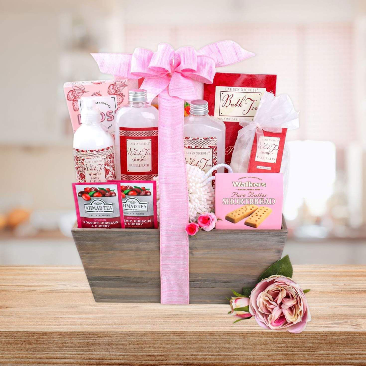 Tea & Tranquility Spa Gift Basket in use image number 2