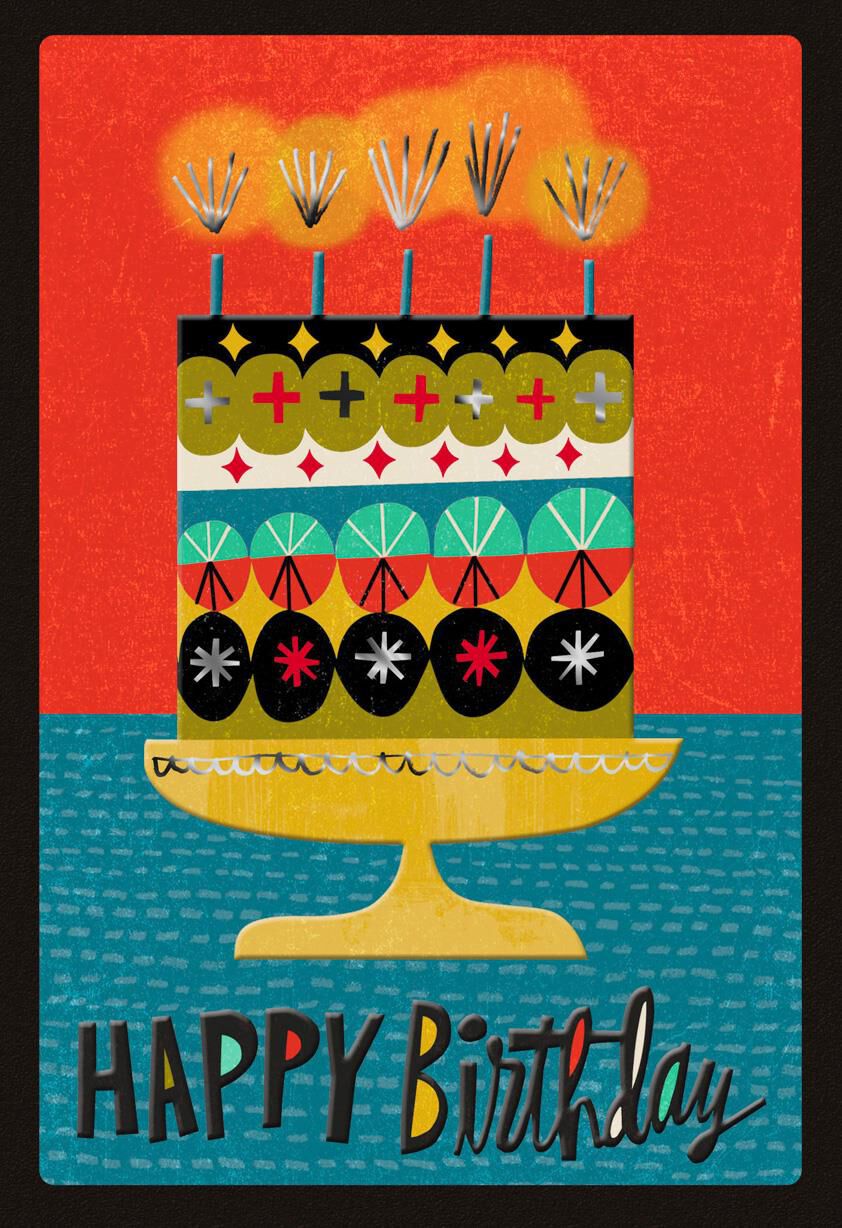 Cake with Candles Birthday Card for Son