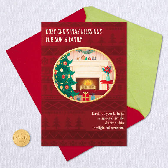 Cozy Blessings Religious Christmas Card for Son and Family, , large image number 5