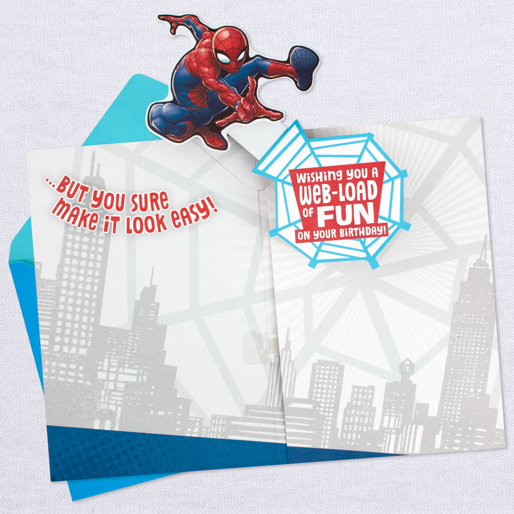 Spider Man Pop Up Musical Birthday Card For Grandson Greeting