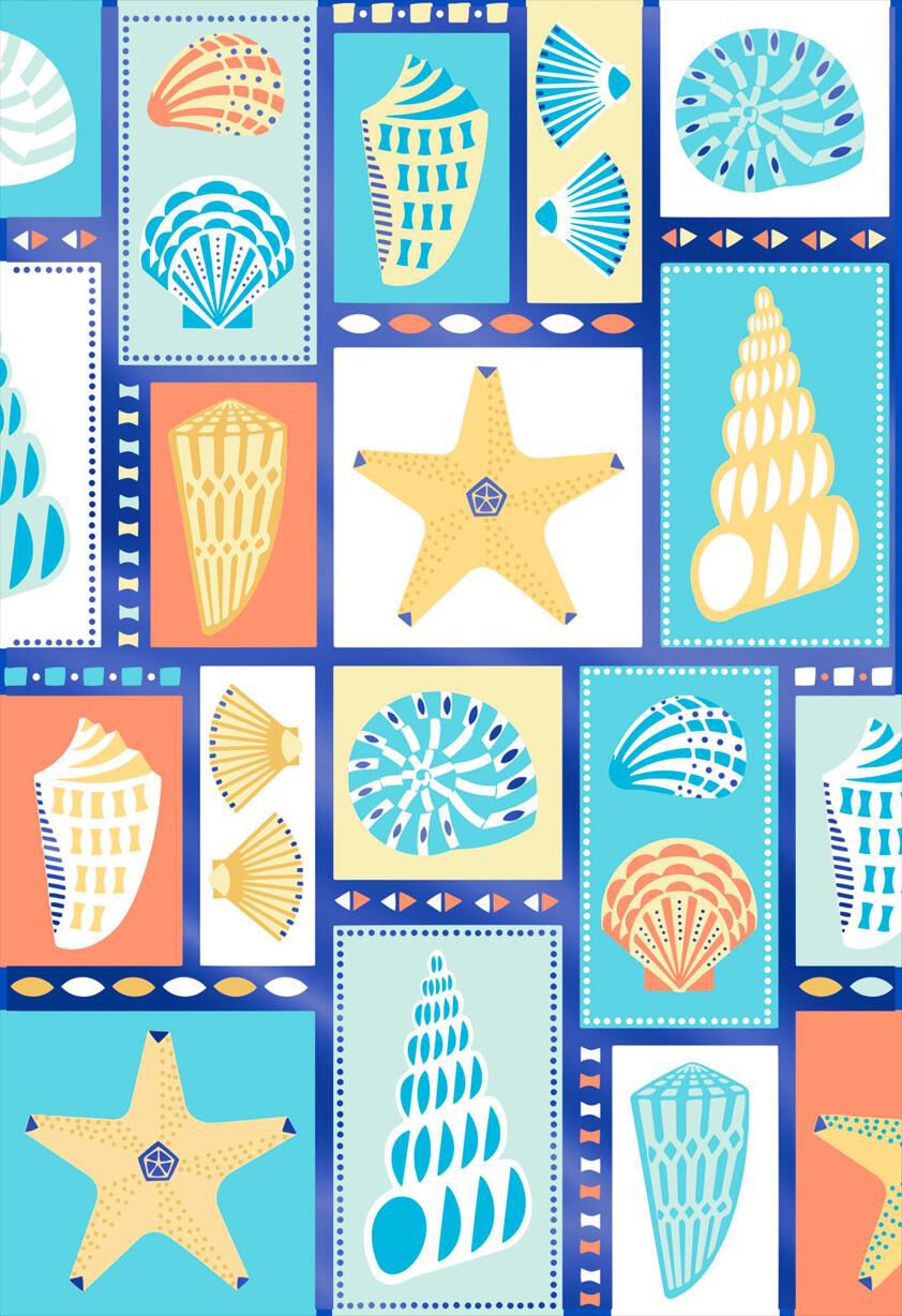 Illustrated Seashells Blank Card