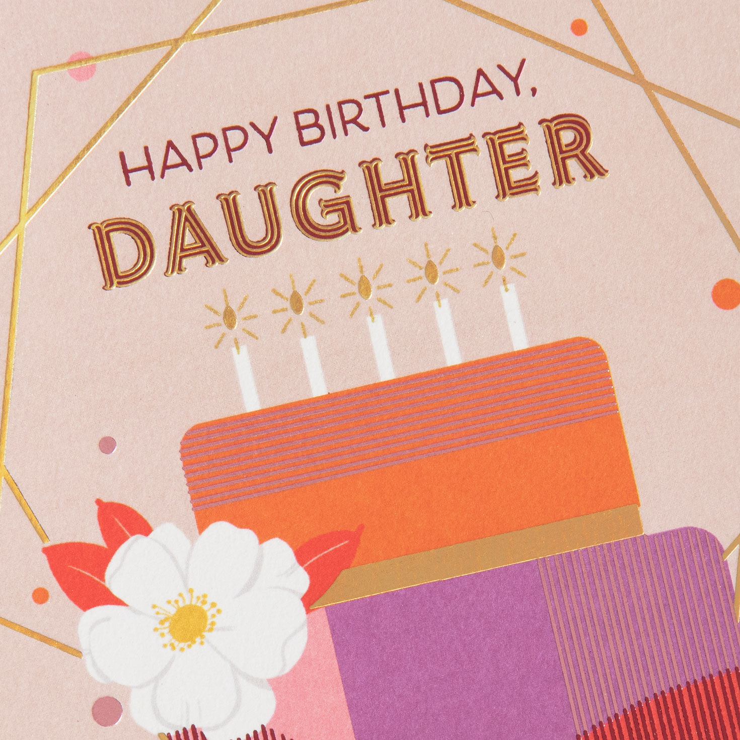 Modern Cake With Candles Daughter Birthday Card Card Front Detail image number 5