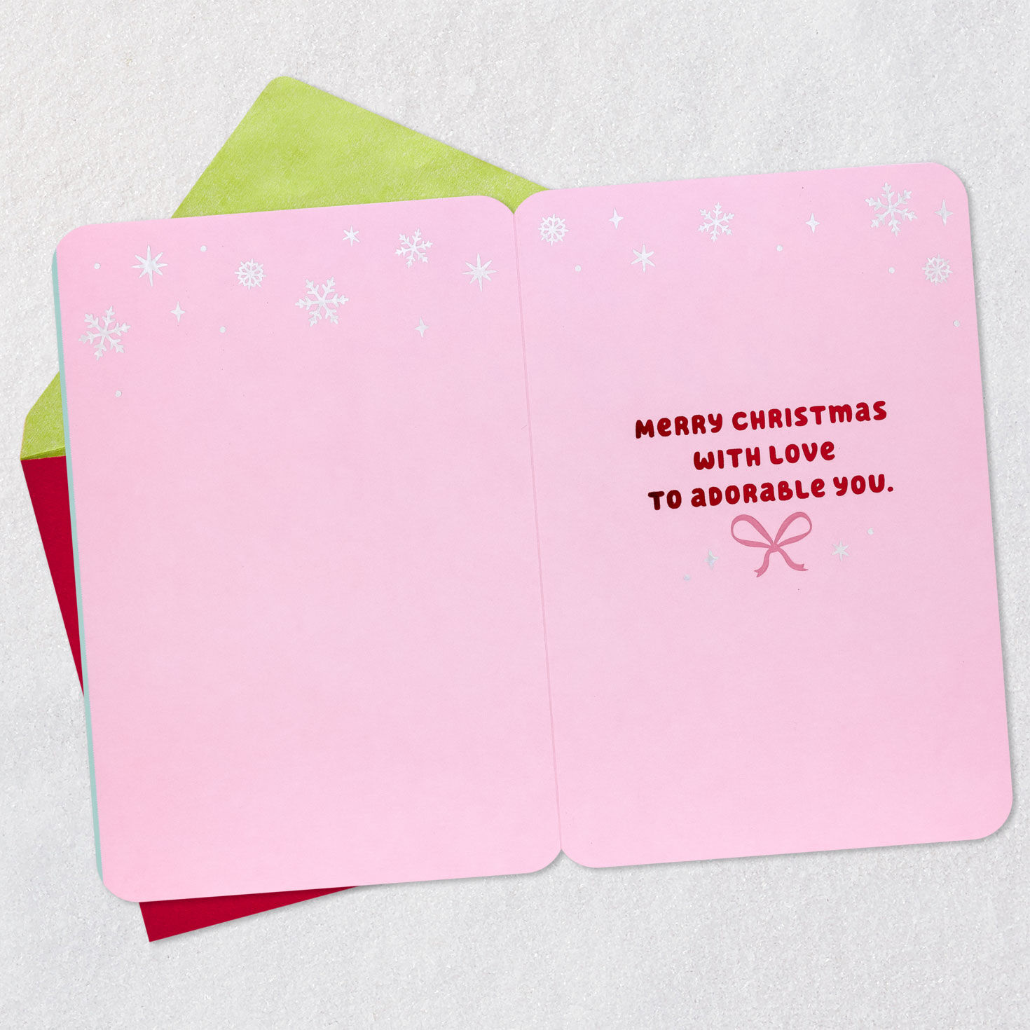 Pink Kawaii Cupcake Christmas Card for Granddaughter Open card with envelope image number 3