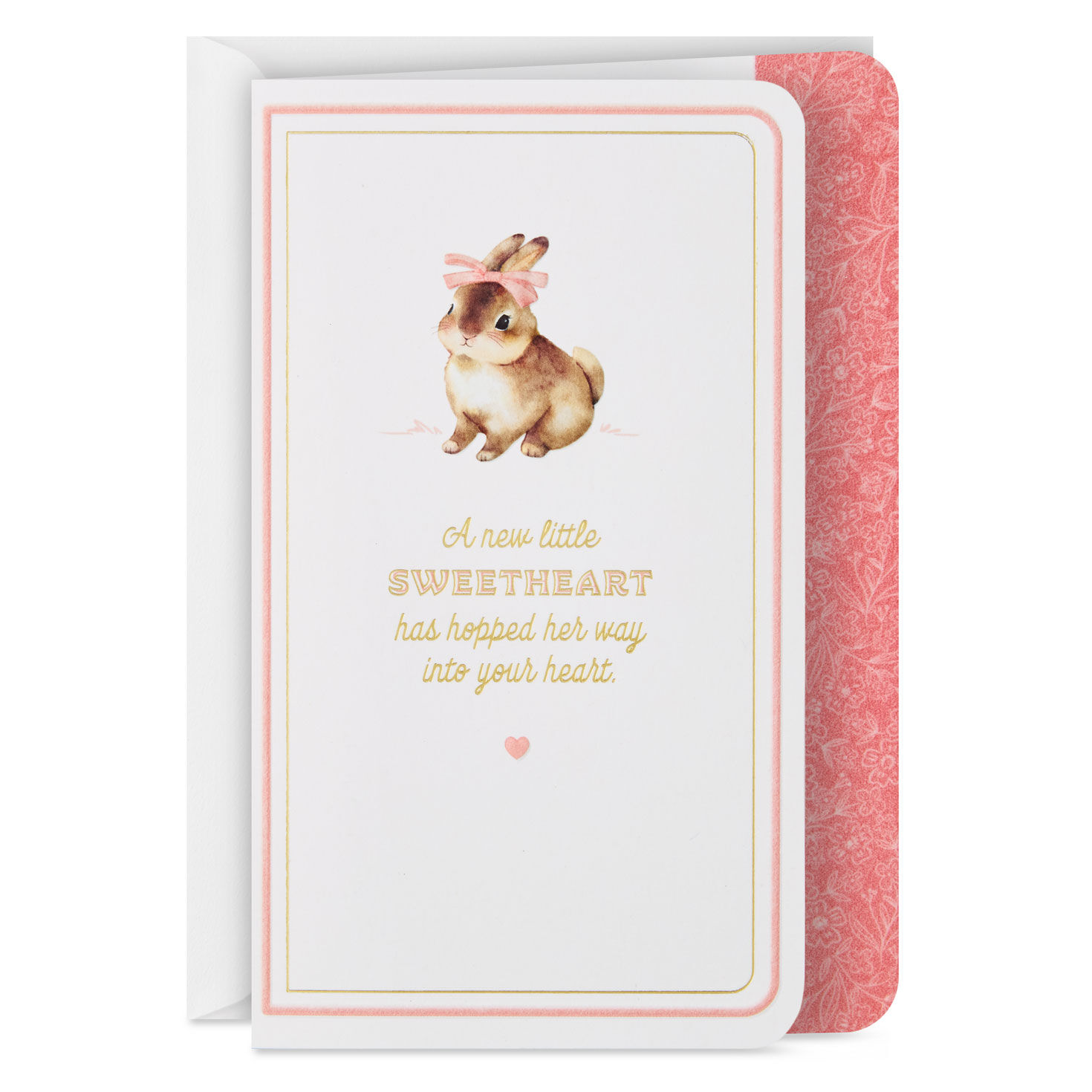 Vintage Bunny New Baby Girl Card