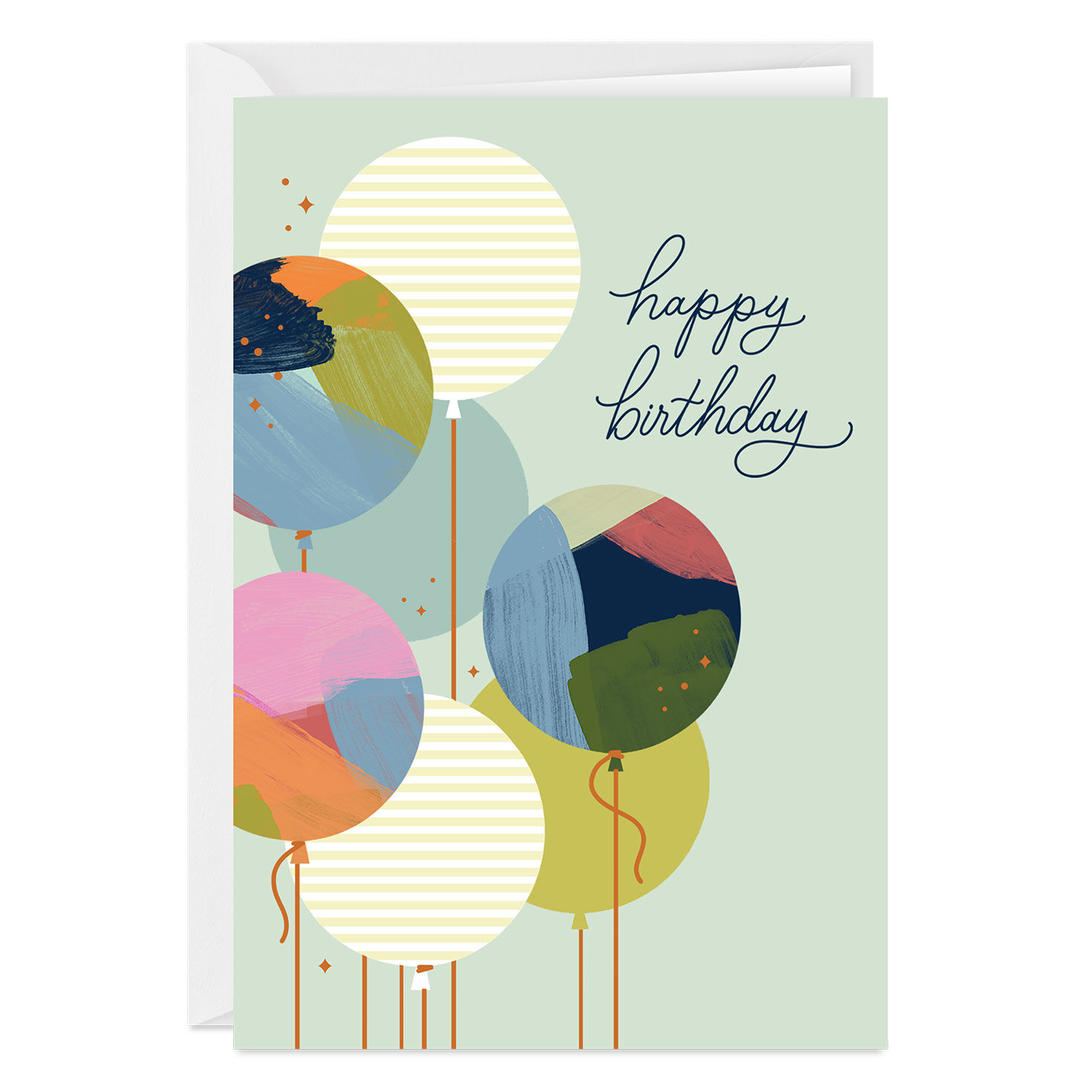 Balloons and Happy Wishes Custom Birthday Card