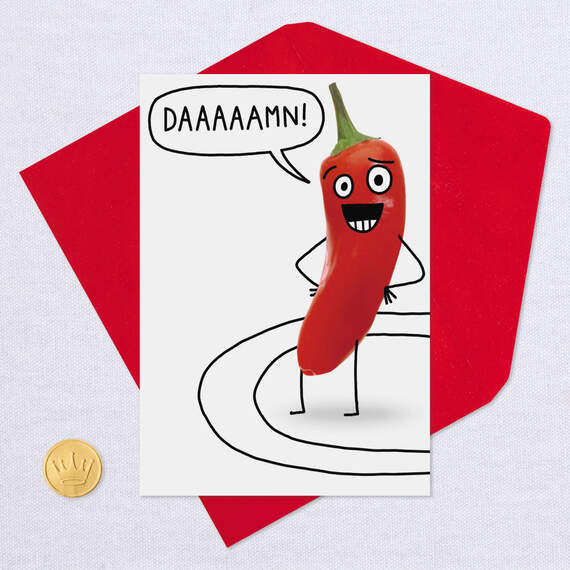 Damn, You're So Hot Chili Pepper Funny Valentine's Day Card, , large image number 5