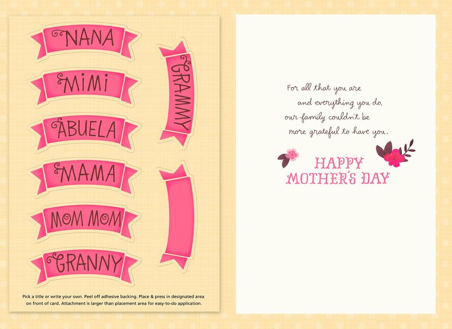 grateful for you personalized mother s day card for grandma