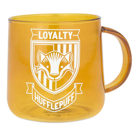 Harry Potter™ Hufflepuff™ Glass Mug, 14 oz., , large