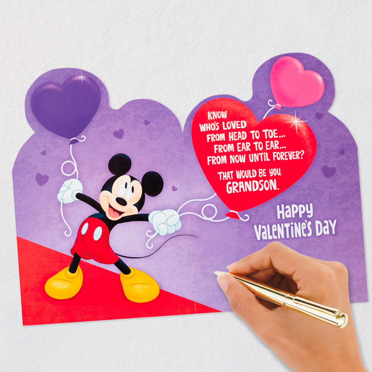 Mickey Mouse Grandson Valentine's Day Card Signing card image number 6