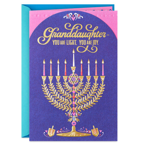 You Are Light and Joy Hanukkah Card for Granddaughter, 