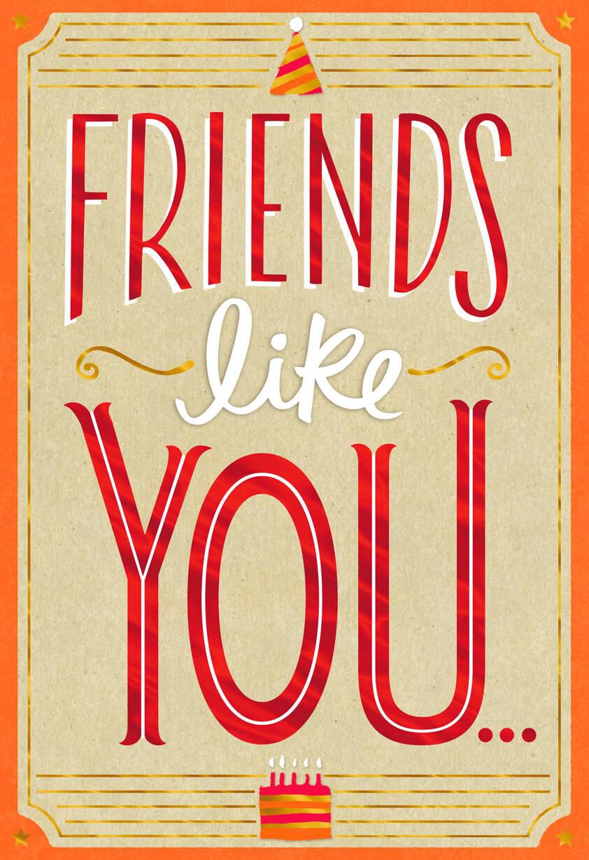 Friends Like You Lettering Birthday Card for Friend