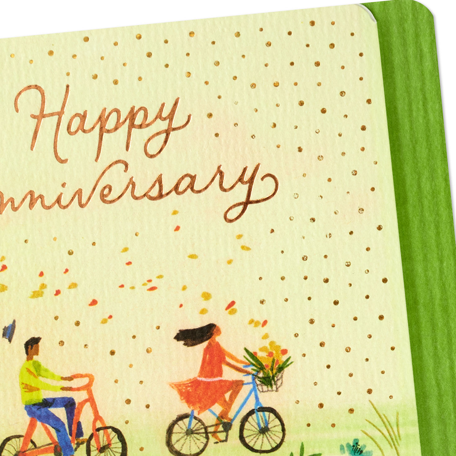 Couple Riding Bikes Anniversary Card Card Front Detail image number 4