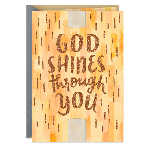 God Shines Through You Religious Clergy Appreciation Card, 