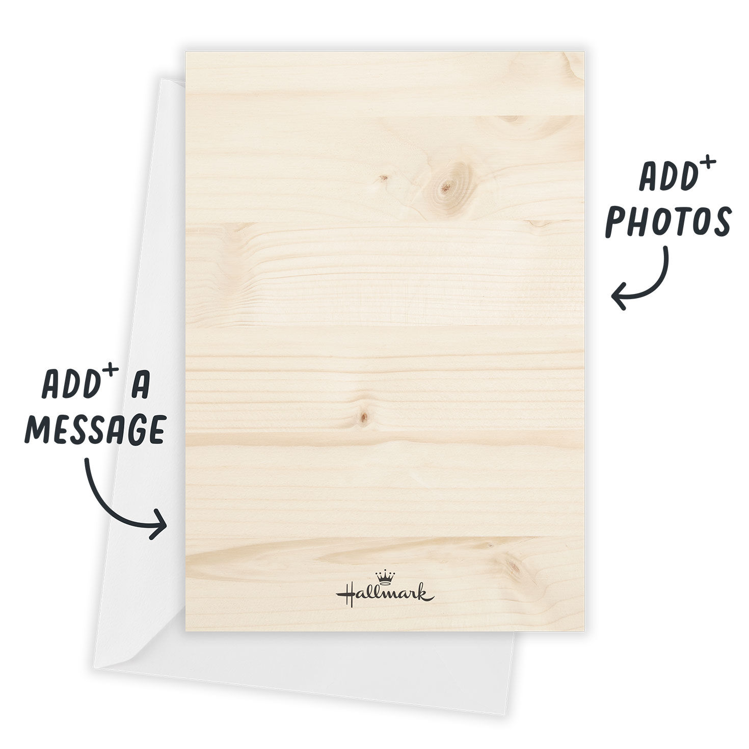 Trees Wood Border Personalized Wedding Invitation Card Back with envelope  indicating personalization image number 3