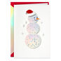 Disco Ball Santa Snowman Christmas Card, , large image number 1