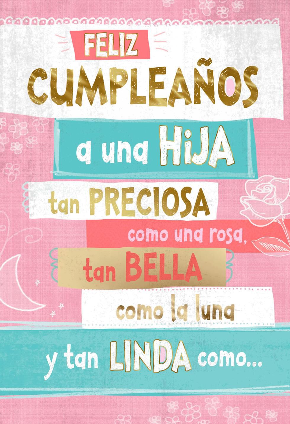 Like a Rose Spanish-Language Daughter Birthday Card