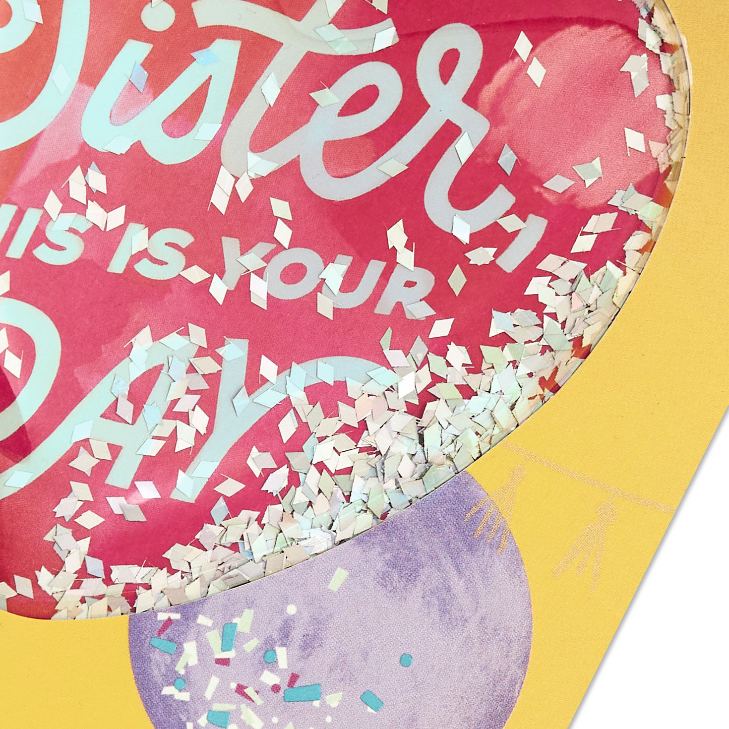 Heart Balloon Confetti Shaker Sister Birthday Card Card Front Detail image number 5