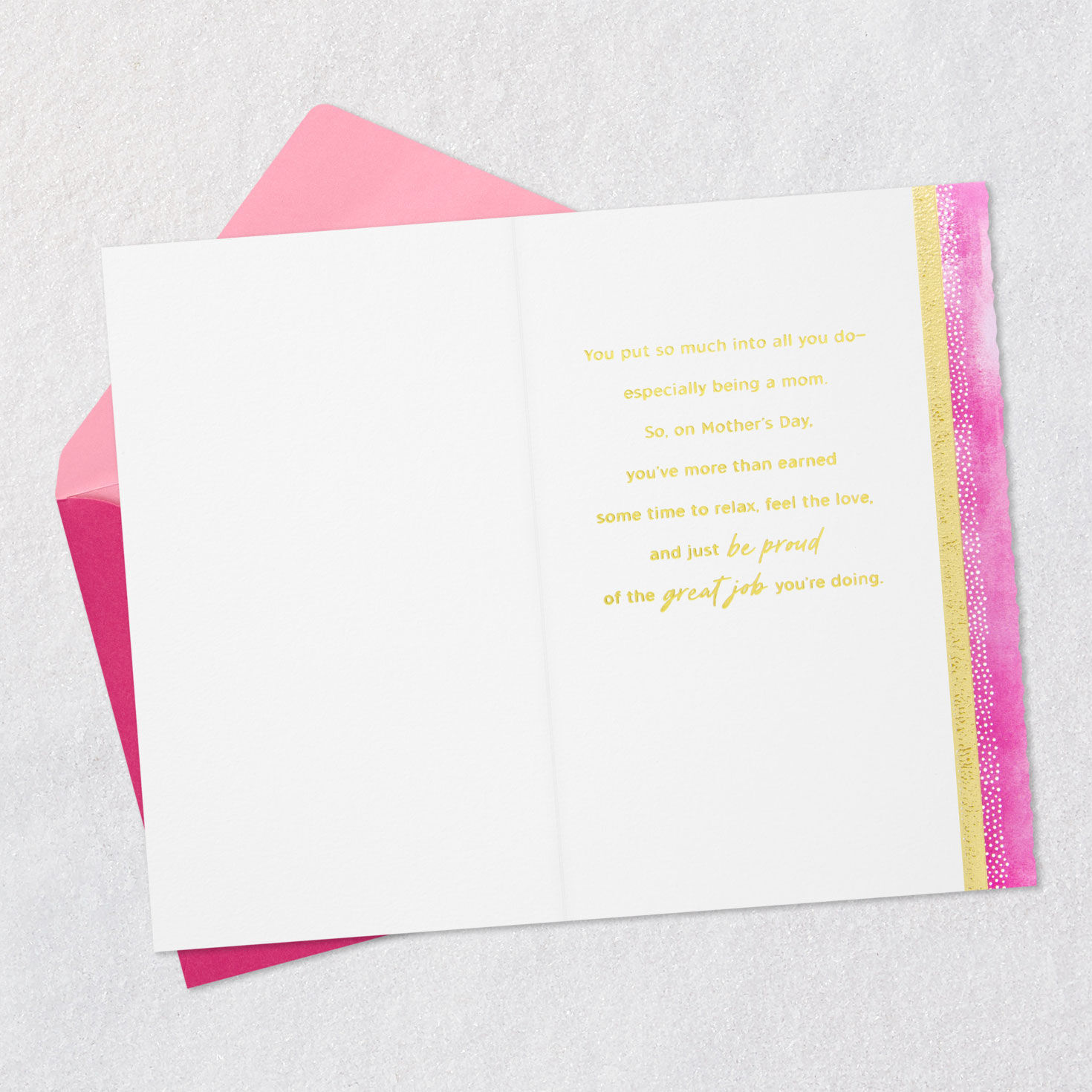 Pink and Gold Daisy Mother's Day Card for Niece Open card with envelope image number 3