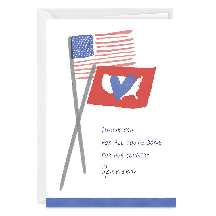 Because of Your Service Custom Military Appreciation Card