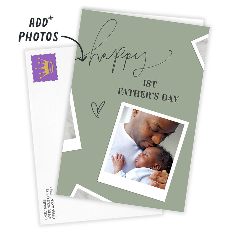 Happy 1st Instant-Photo Frame Custom Father's Day Card Greeting