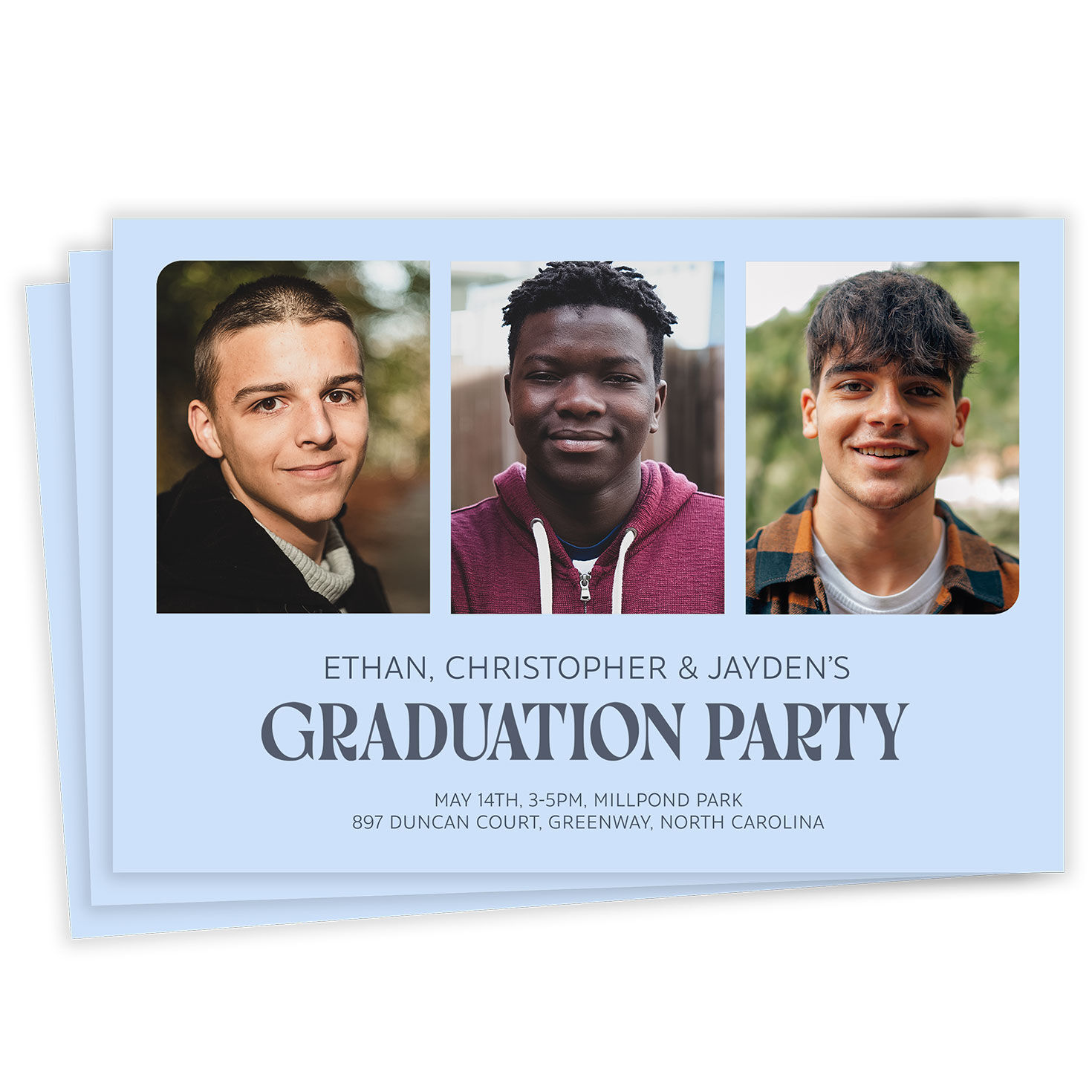 Simple Group Party Flat Graduation Party Invitation