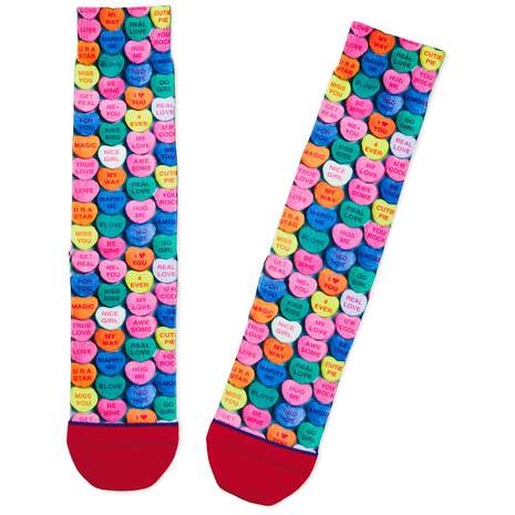 Candy Conversation Hearts Toe of a Kind Valentine's Day Socks, , large